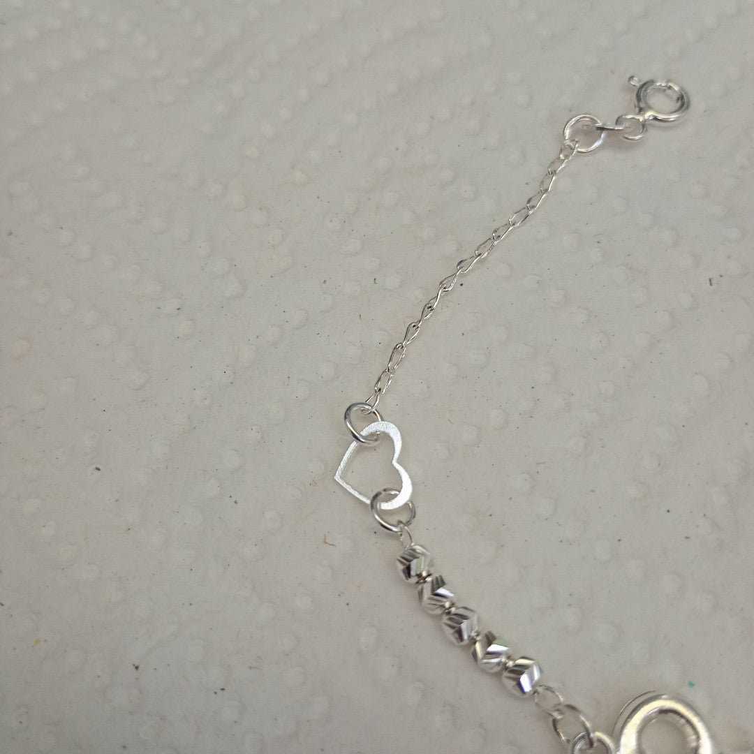 PULSERA TEJIDO LLAVE PLATA .925 18 CM 2.4 GR (NUEVO)
