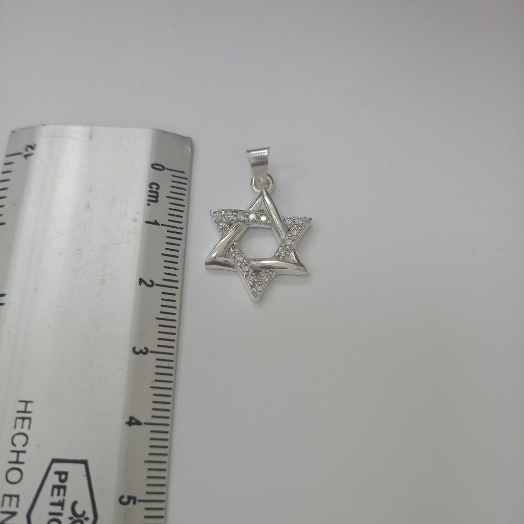 DIJE ESTRELLA DE DAVID C/CIRCONIAS PLATA .925 2.7 GR (NUEVO)