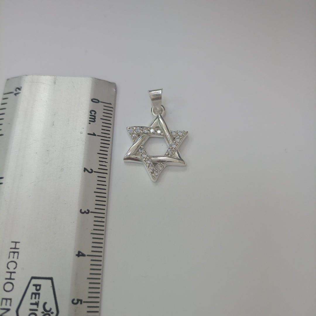 DIJE ESTRELLA DE DAVID C/CIRCONIAS PLATA .925 2.7 GR (NUEVO)