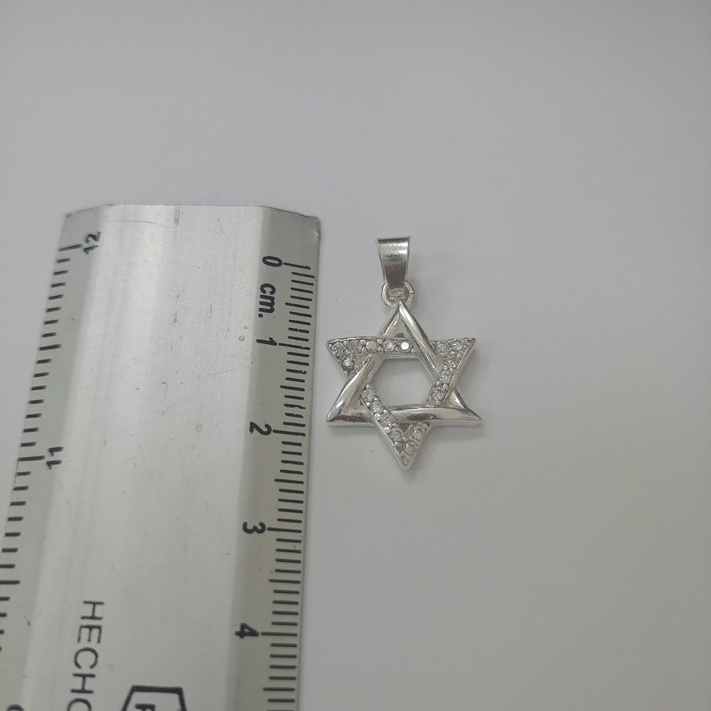 DIJE ESTRELLA DE DAVID C/CIRCONIAS PLATA .925 2.7 GR (NUEVO)