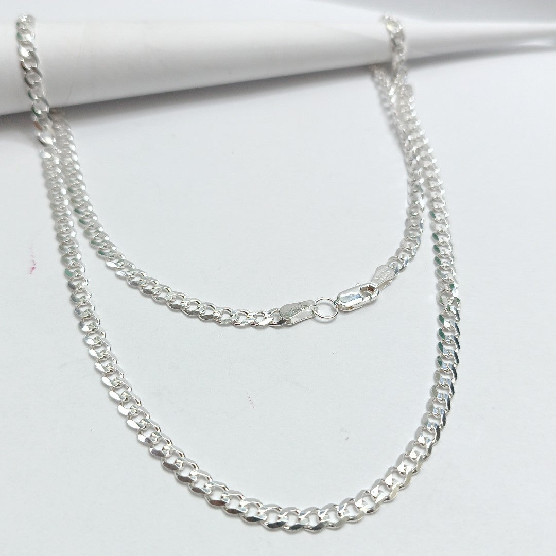 CADENA TEJIDO BARBADO PLATA .925 55 CM 12 GR (NUEVO)