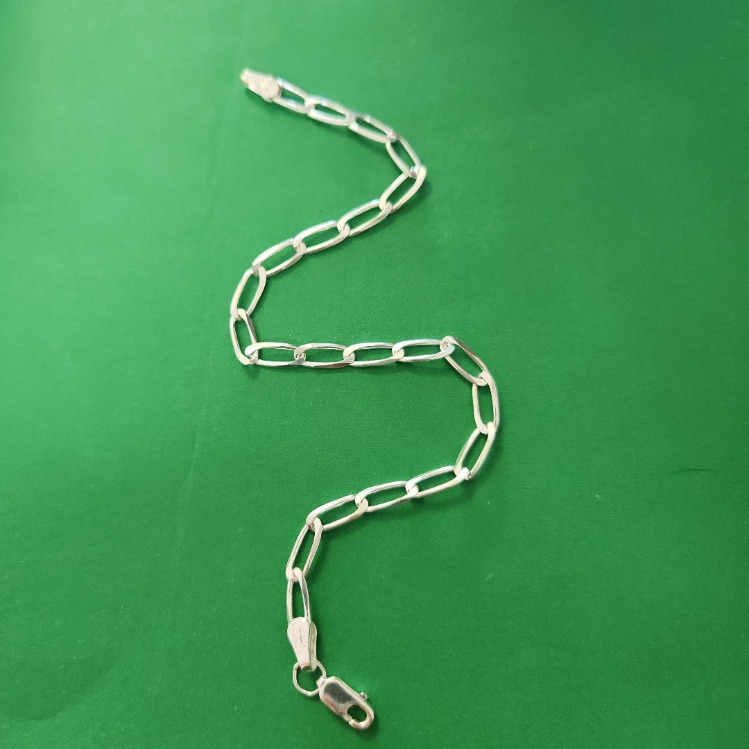 PULSERA TEJIDO ESLABONES PLATA .925 21 CM 3.9 GR (NUEVO)