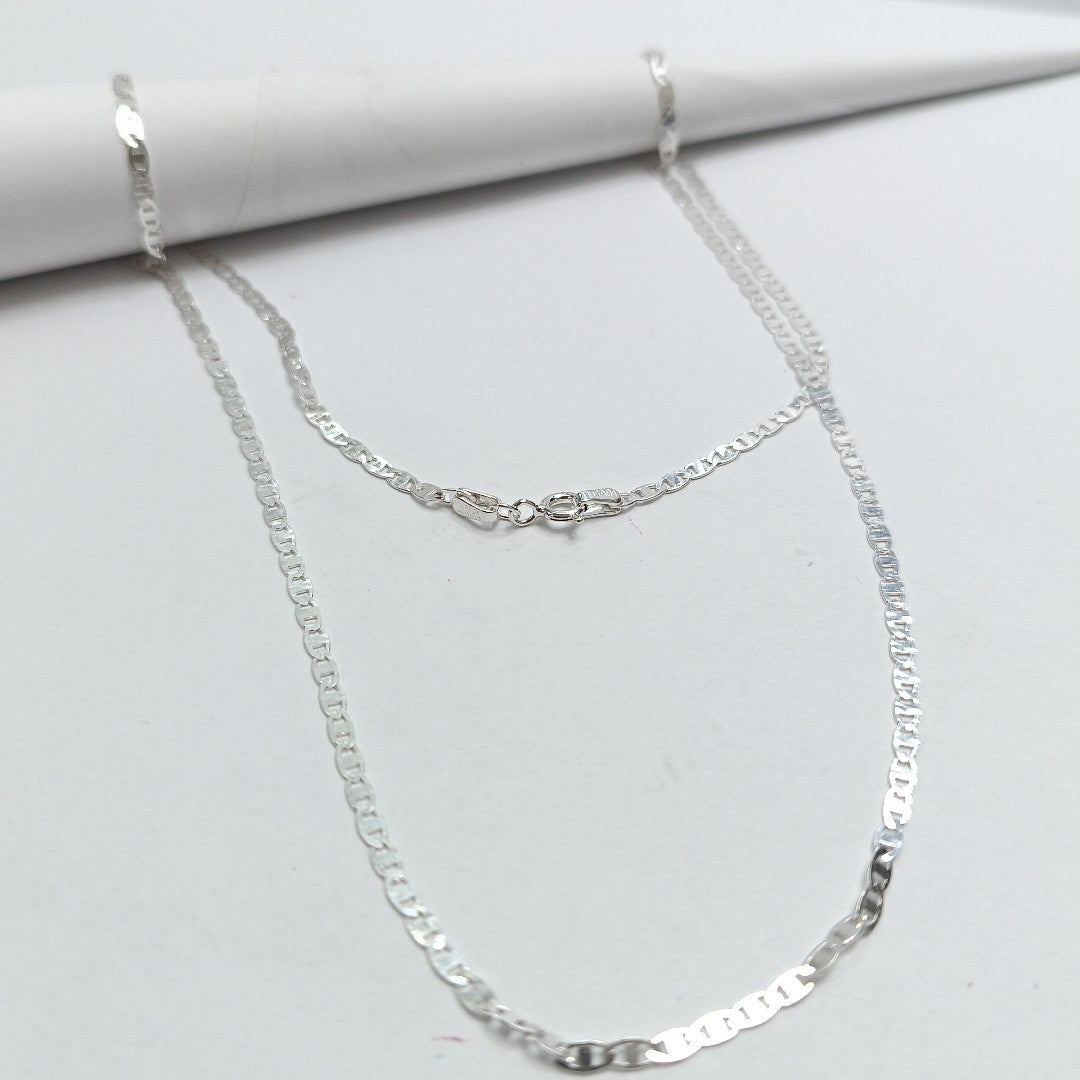 CADENA TEJIDO ESPEJO PLATA .925 55 CM 3.6 GR (NUEVO)