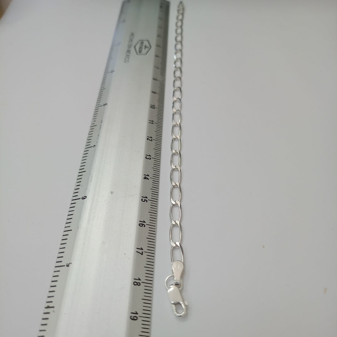 PULSERA TEJIDO ESLABONES PLATA .925 18 CM 3.8 GR (NUEVO)