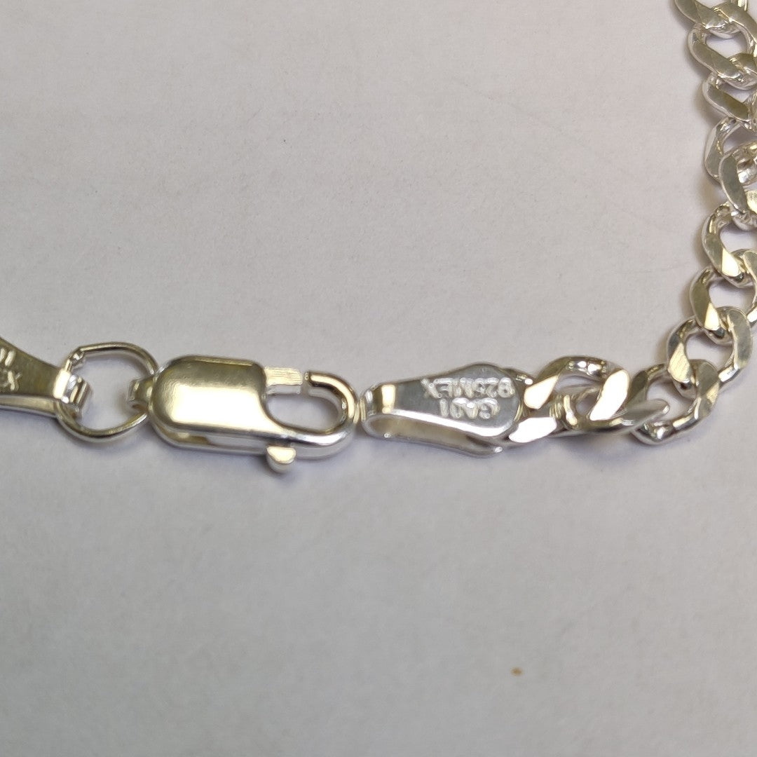 PULSERA TEJIDO BARBADA PLATA .925 16 CM 4 GR (NUEVO)