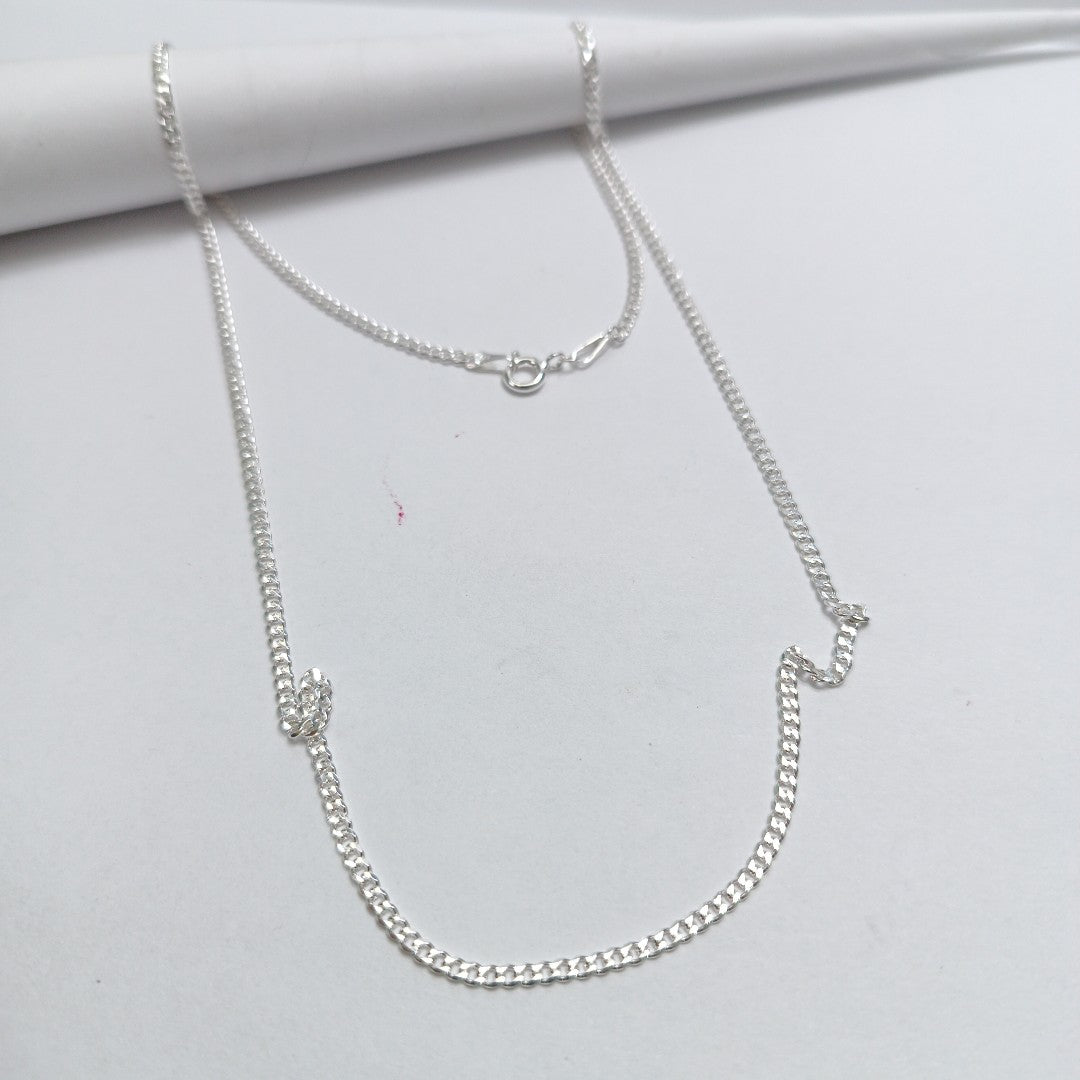 CADENA TEJIDO BARBADO PLATA .925 55 CM 5.4 GR (NUEVO)