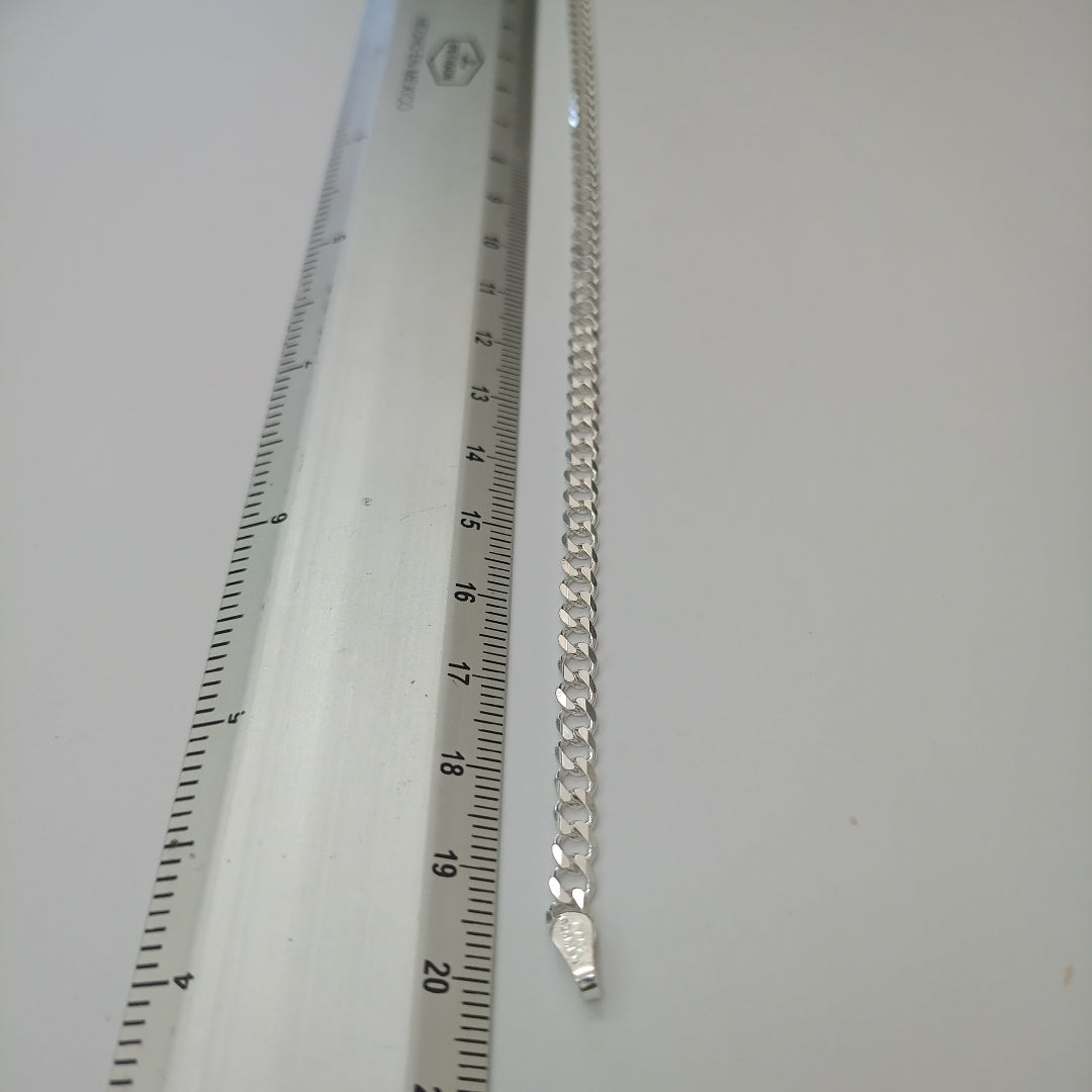 PULSERA TEJIDO BARBADA PLATA .925 21 CM 4.6 GR (NUEVO)