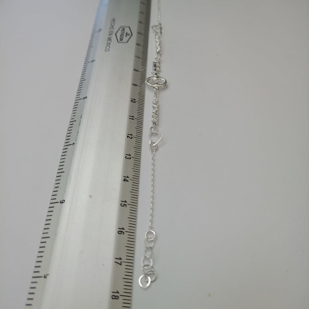 PULSERA TEJIDO LLAVE PLATA .925 18 CM 2.4 GR (NUEVO)
