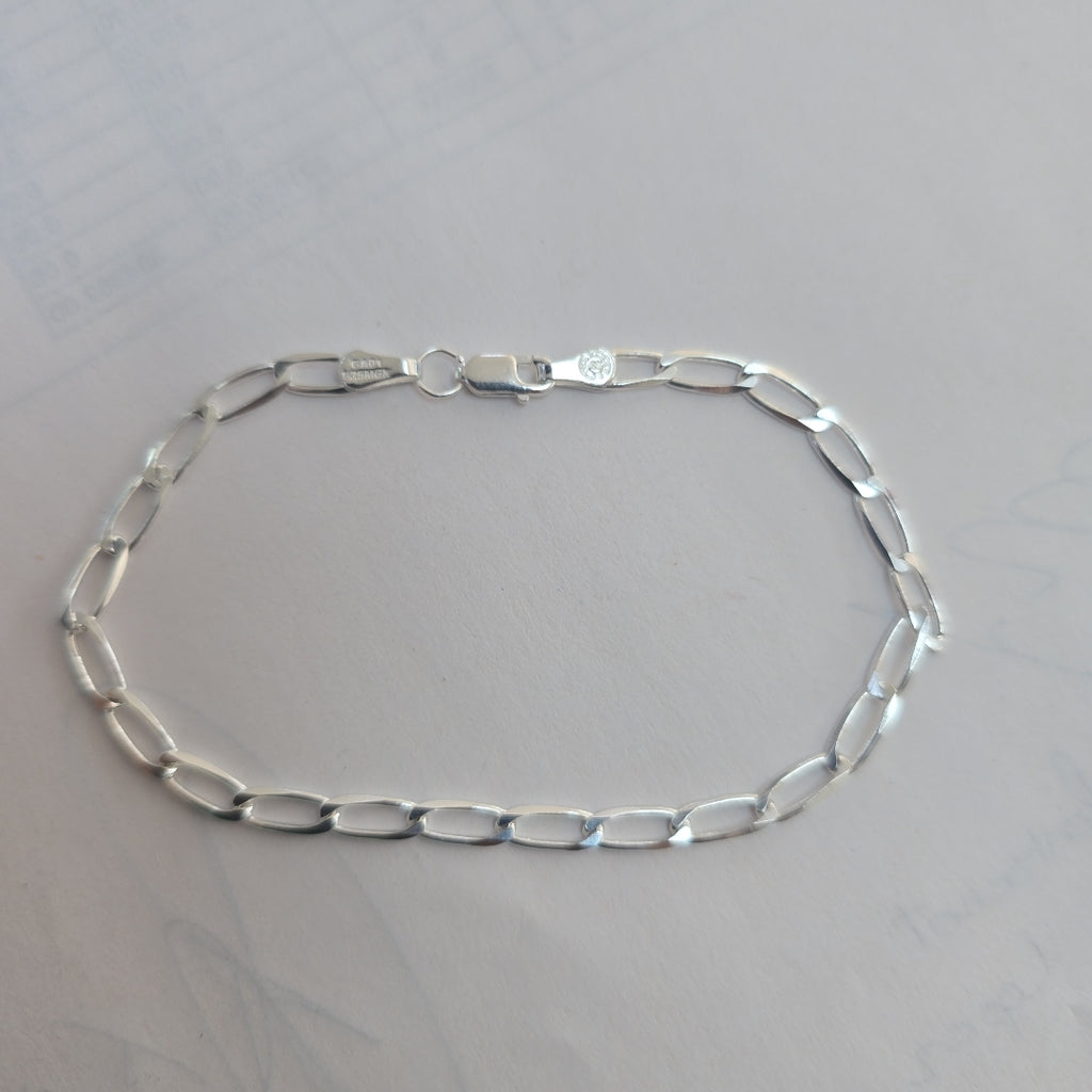 PULSERA TEJIDO ESLABONES PLATA .925 21 CM 4.1 GR (NUEVO)