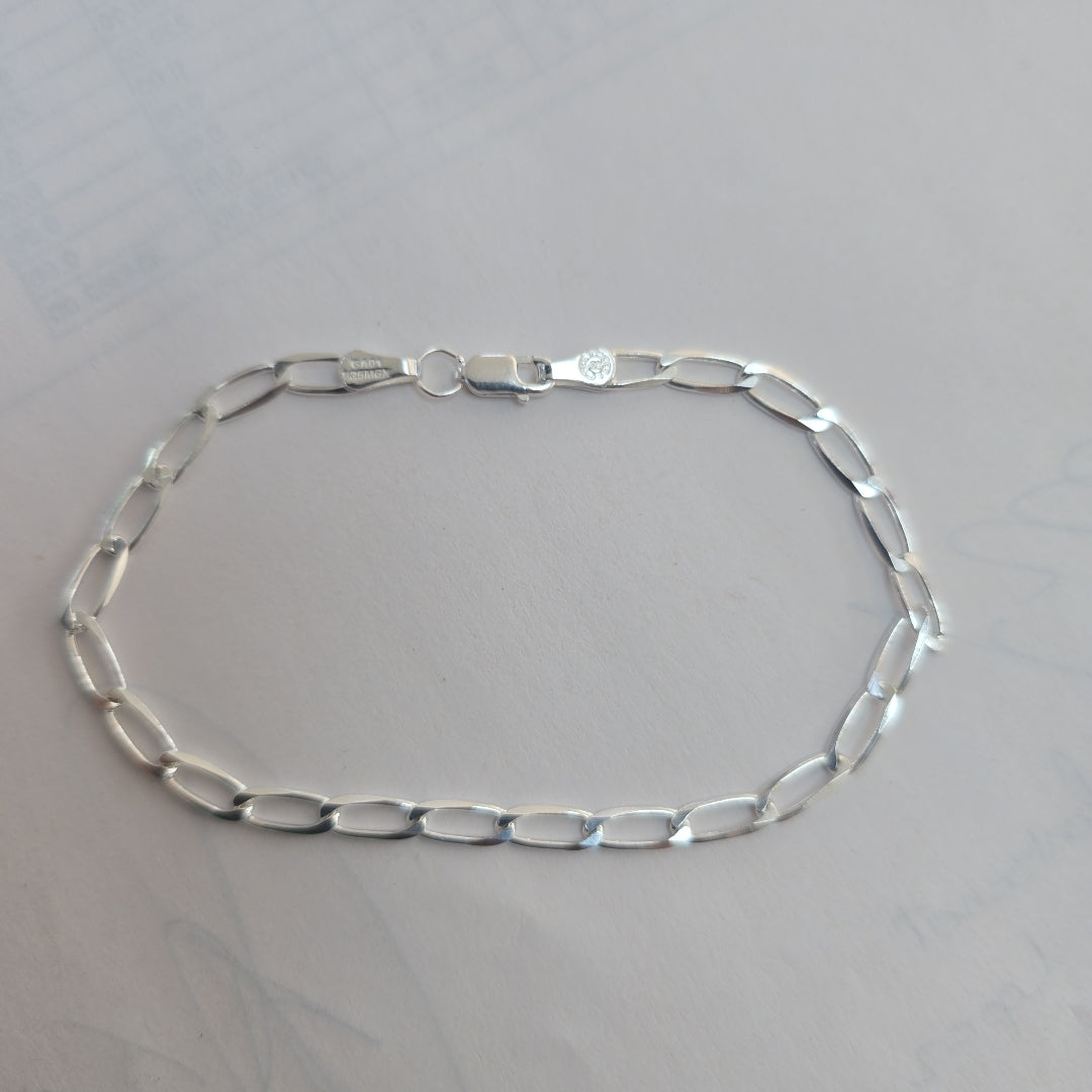 PULSERA TEJIDO ESLABONES PLATA .925 21 CM 4.1 GR (NUEVO)