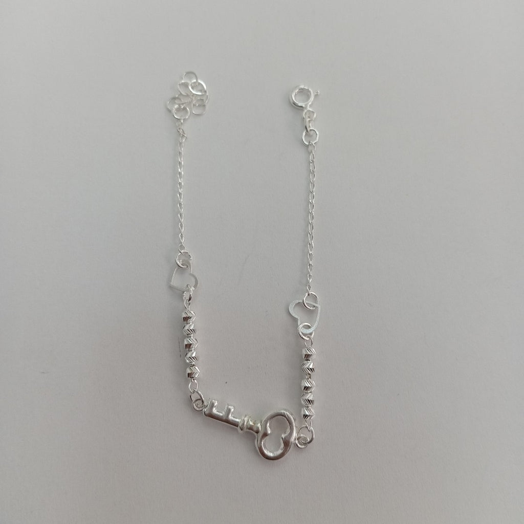 PULSERA TEJIDO LLAVE PLATA .925 18 CM 2.4 GR (NUEVO)