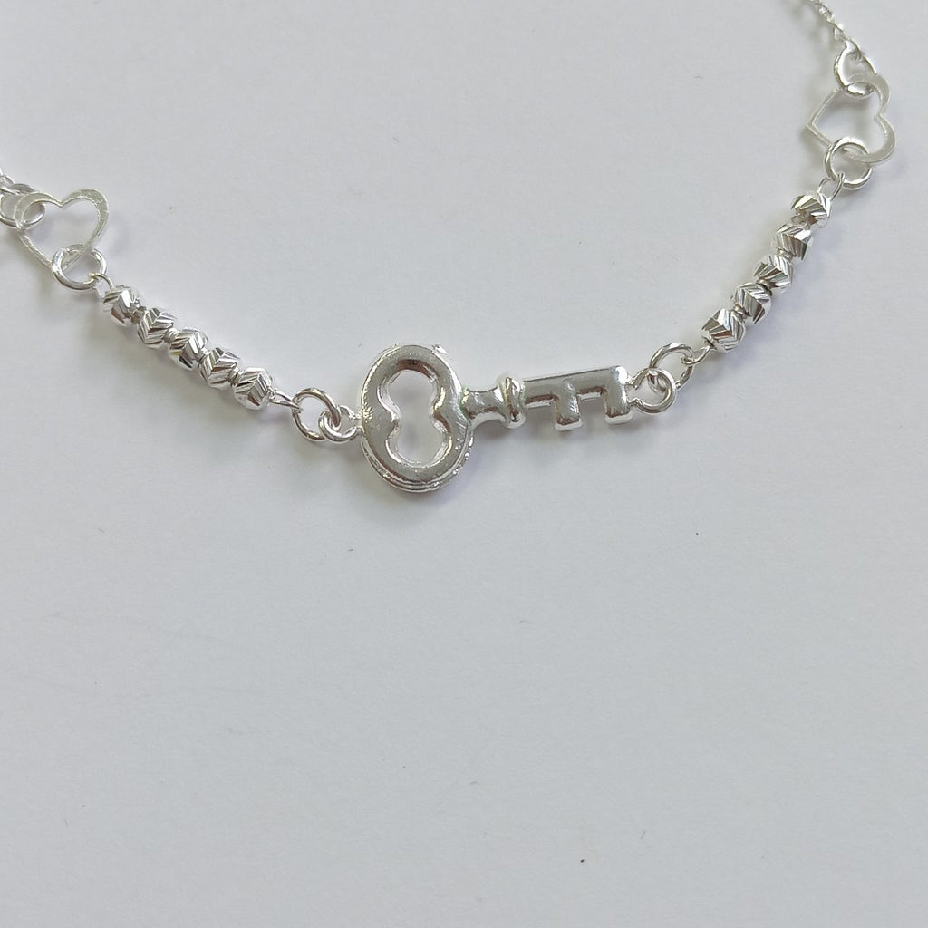 PULSERA TEJIDO LLAVE PLATA .925 18 CM 2.4 GR (NUEVO)