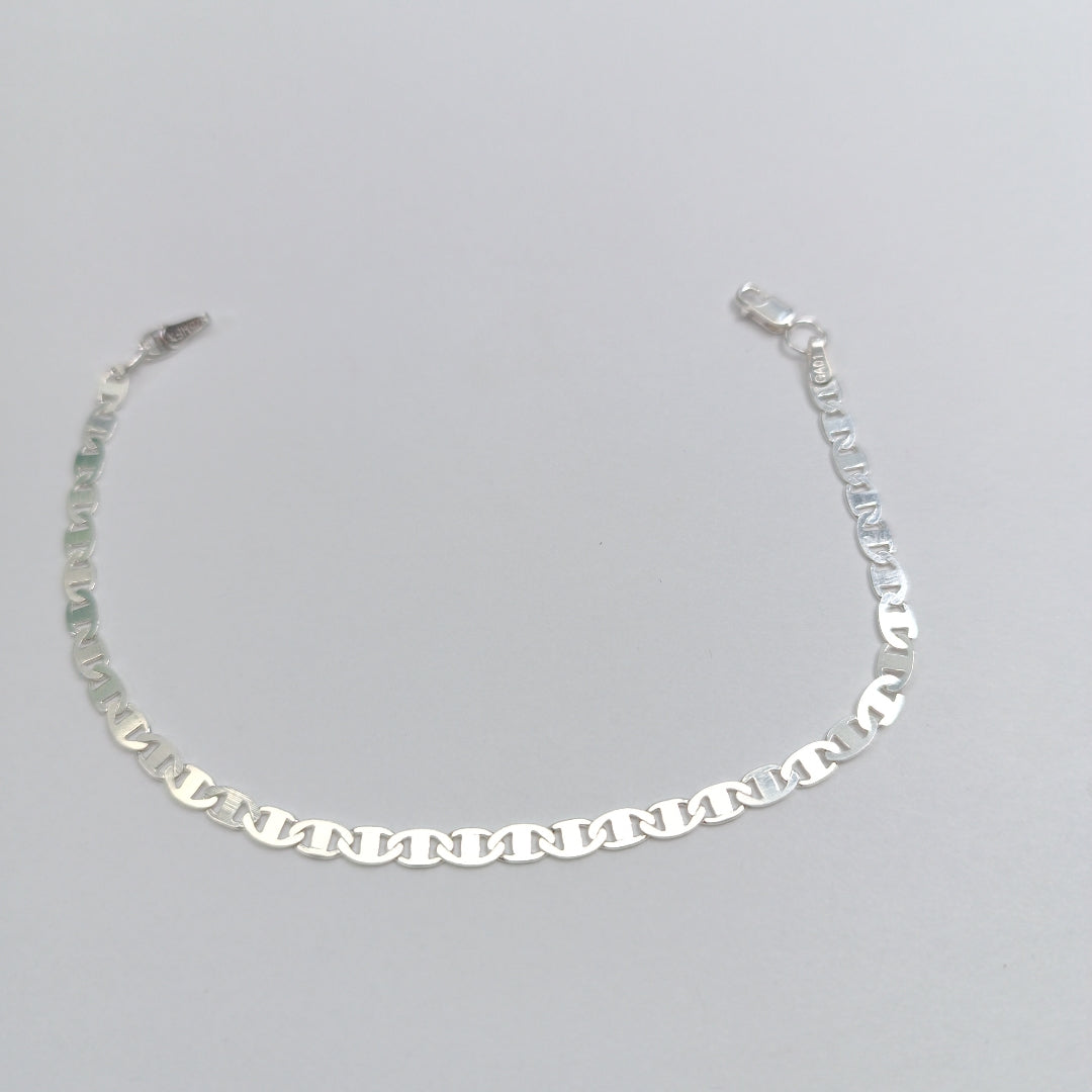 PULSERA TEJIDO GUCHI PLATA .925 18 CM 3.1 GR (NUEVO)