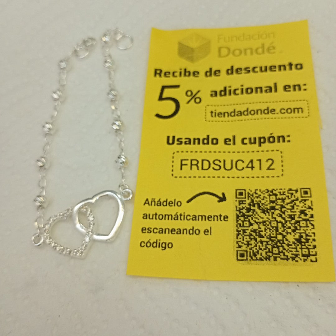 PULSERA TEJIDO TEJIDO ESPECIAL PLATA .925 18 CM 4.1 GR (NUEVO)