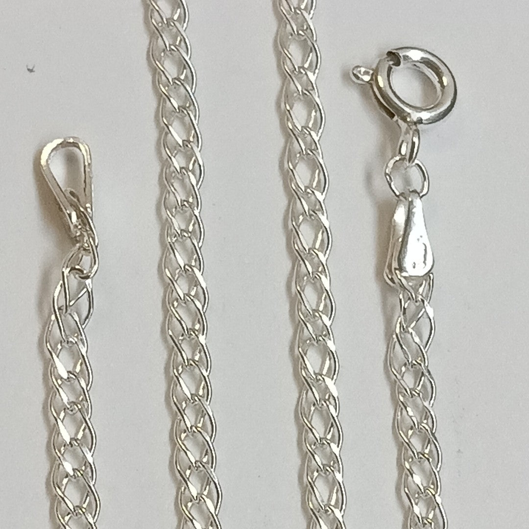 CADENA TEJIDO ESLABONES PLATA .925 55 CM 3.9 GR (NUEVO)