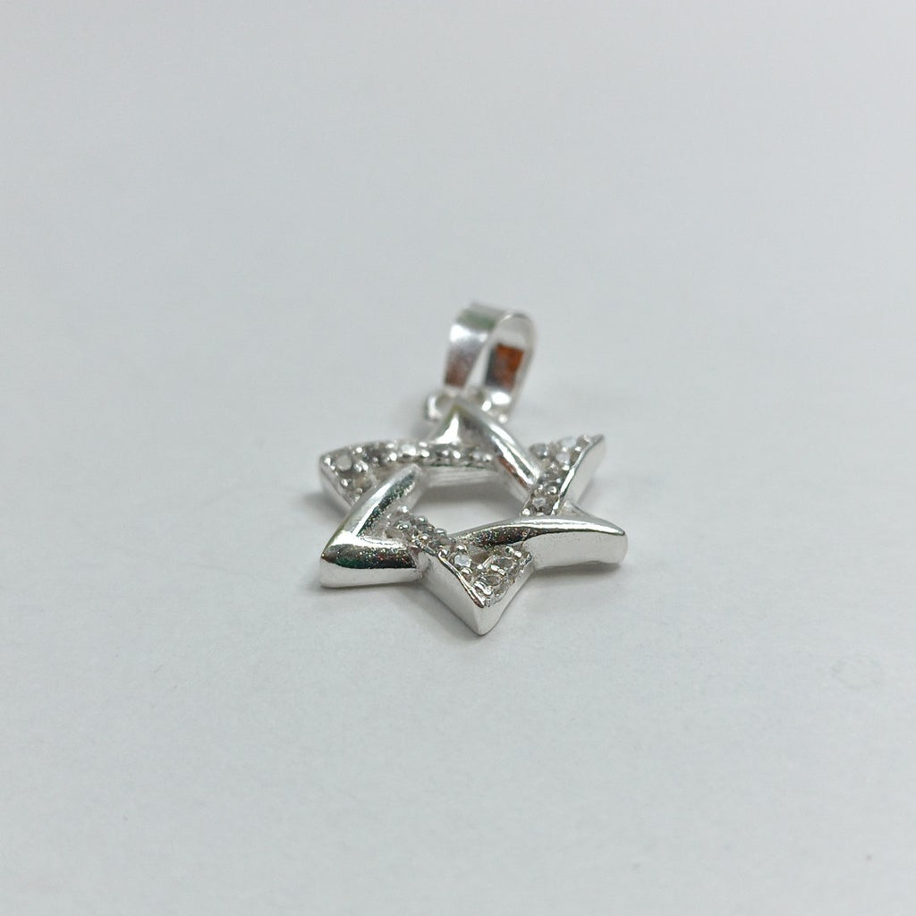 DIJE ESTRELLA DE DAVID C/CIRCONIAS PLATA .925 2.7 GR (NUEVO)