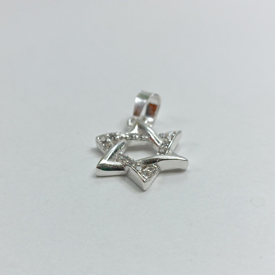 DIJE ESTRELLA DE DAVID C/CIRCONIAS PLATA .925 2.7 GR (NUEVO)