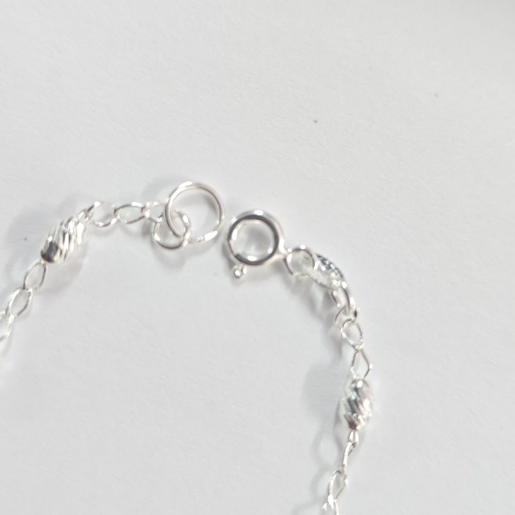 PULSERA TEJIDO CORAZON PLATA .925 18 CM 3.4 GR (NUEVO)