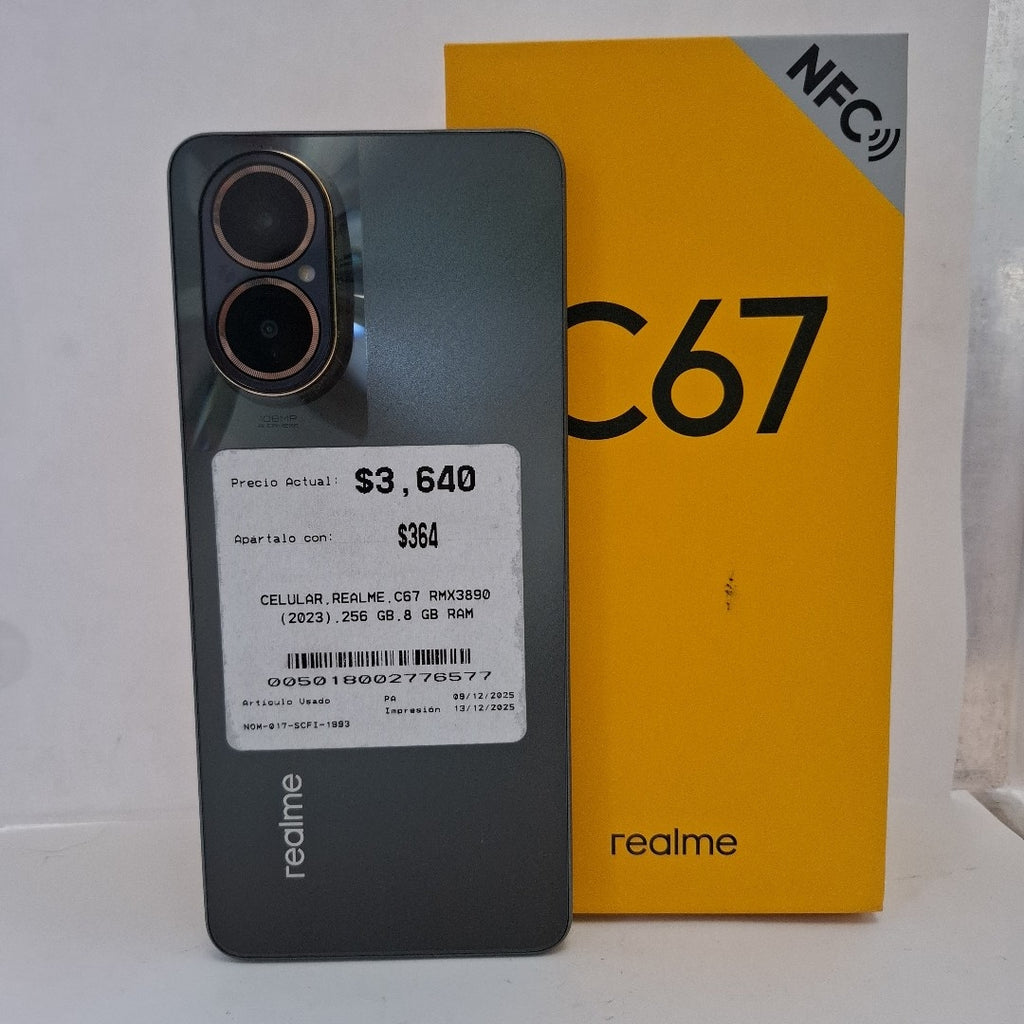 CELULAR REALME C67 RMX3890 (2023) 256 GB 8 GB RAM (SEMINUEVO)