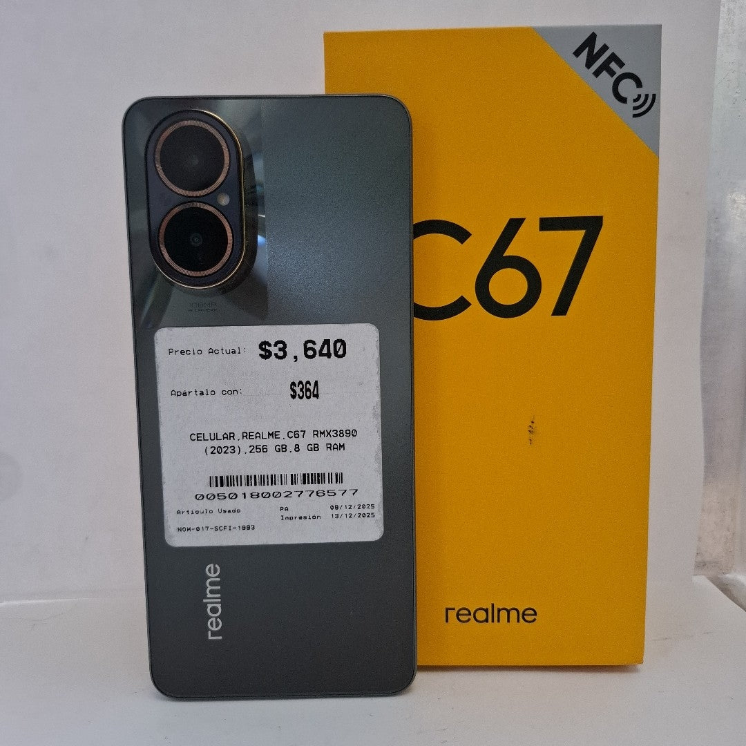 CELULAR REALME C67 RMX3890 (2023) 256 GB 8 GB RAM (SEMINUEVO)