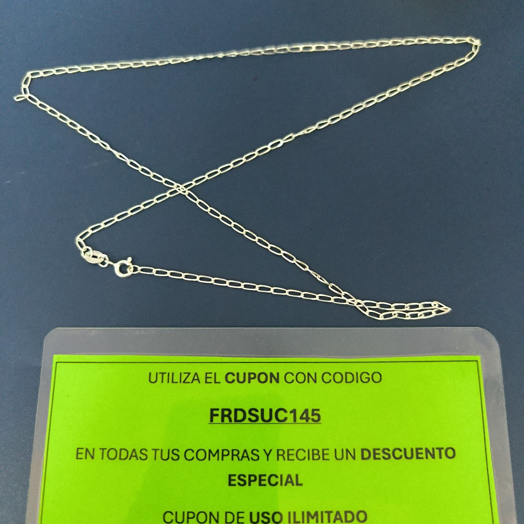 CADENA TEJIDO ESLABONES PLATA .925 55 CM 2.6 GR (NUEVO)
