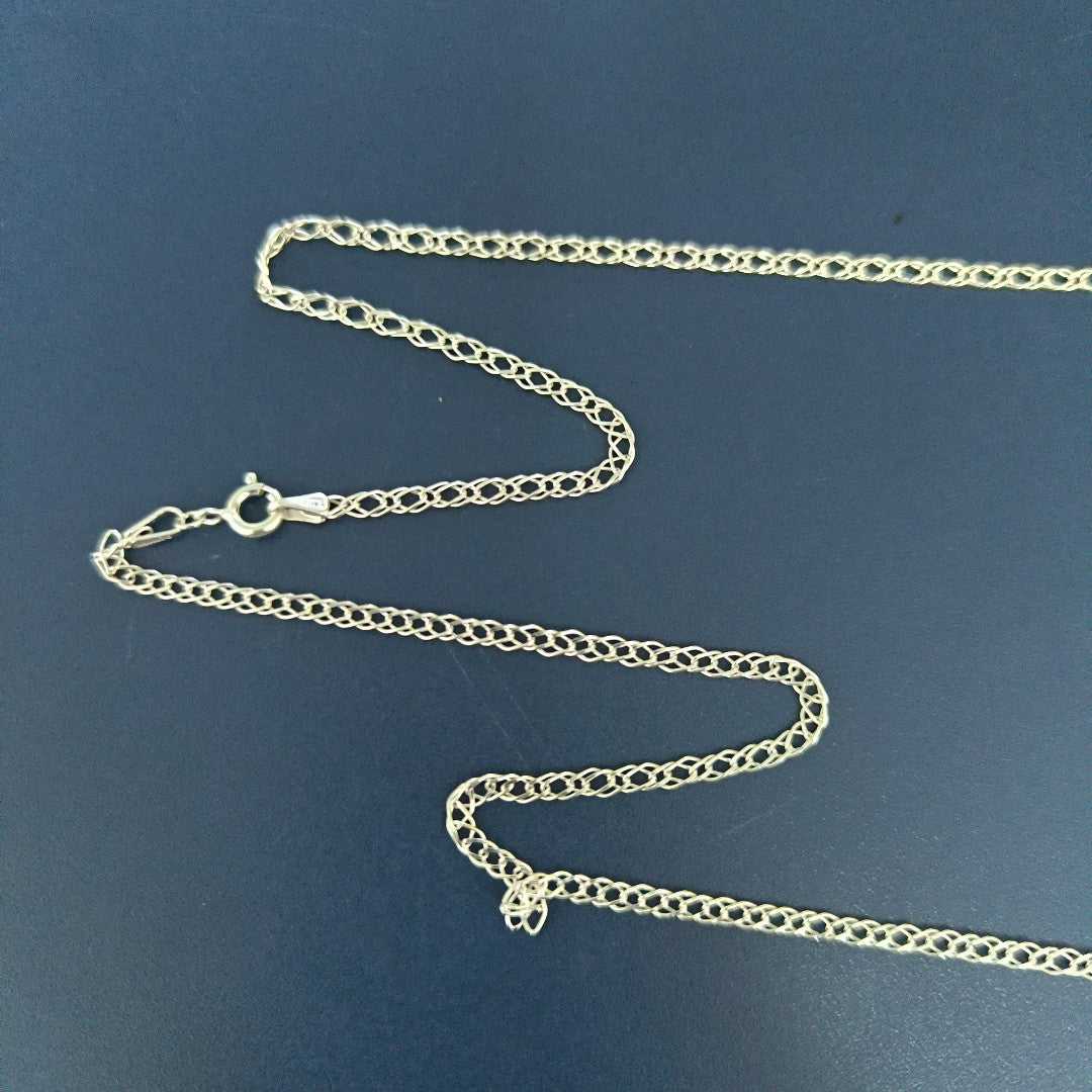 CADENA TEJIDO ESLABONES PLATA .925 55 CM 3.8 GR (NUEVO)