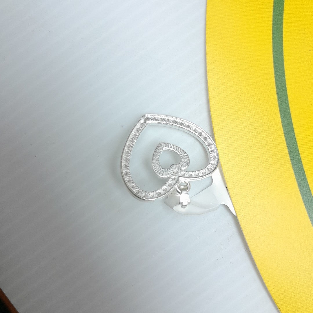 DIJE CORAZON C/CIRCONIAS PLATA .925 2.7 GR (NUEVO)