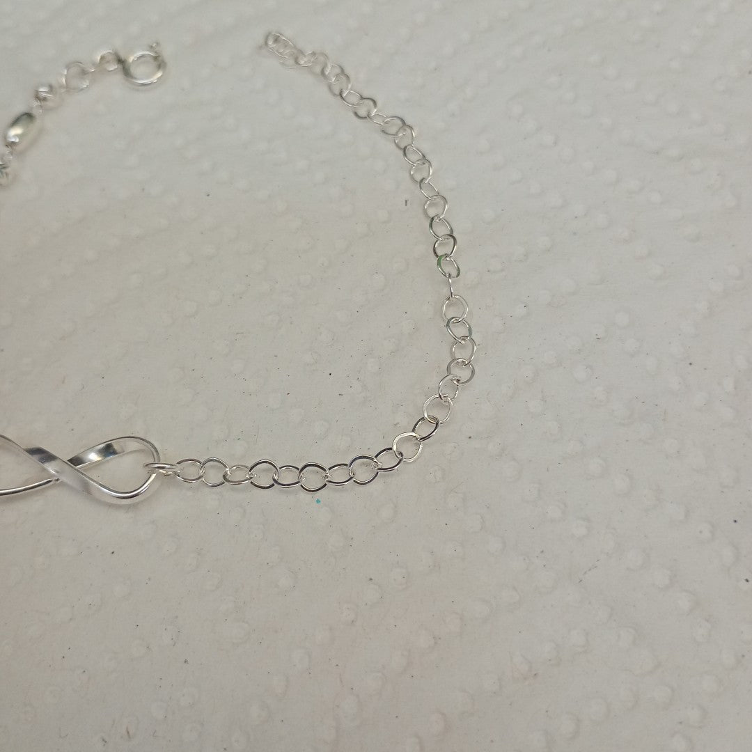 PULSERA TEJIDO INFINITO PLATA .925 18 CM 2.3 GR (NUEVO)