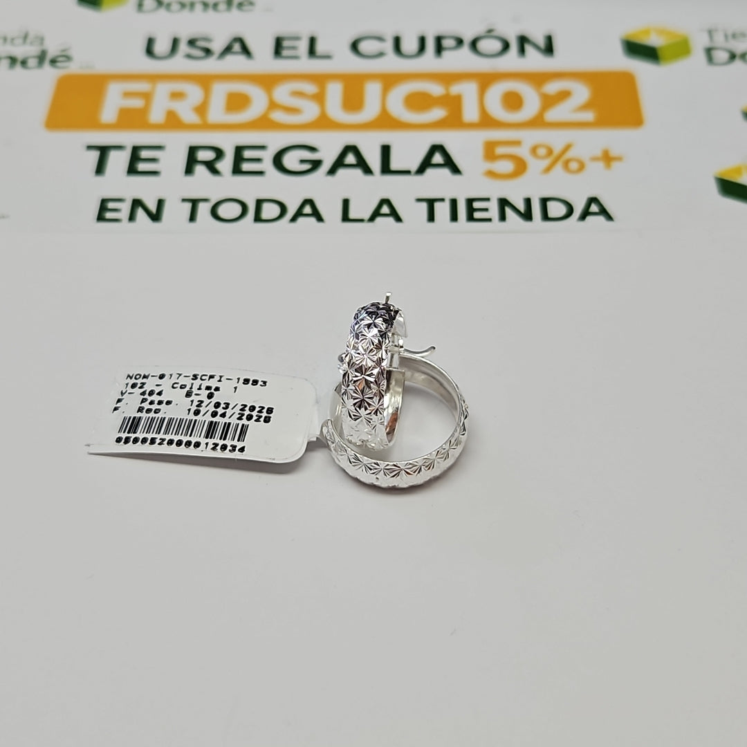 PAR ARRACADAS FACETADAS PLATA .925 3.4 GR (NUEVO)
