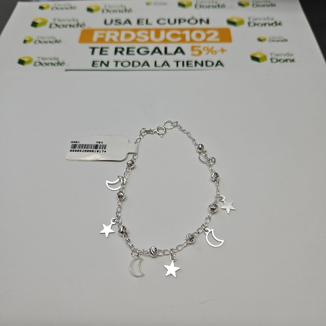 PULSERA TEJIDO TEJIDO ESPECIAL PLATA .925 18 CM 3.1 GR (NUEVO)