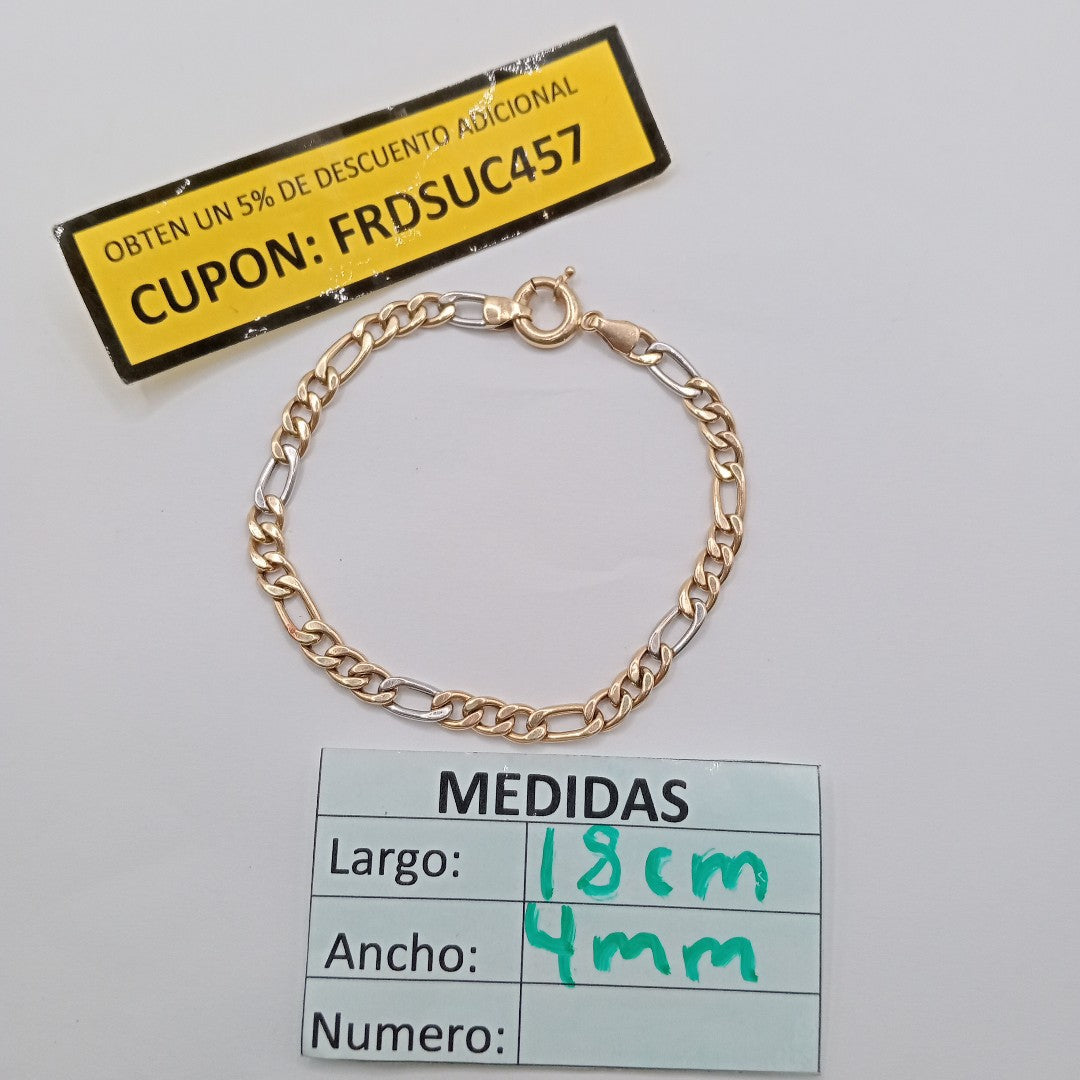PULSERA ORO COMBINADO 14 K 4,70 GRMS (SEMINUEVO)
