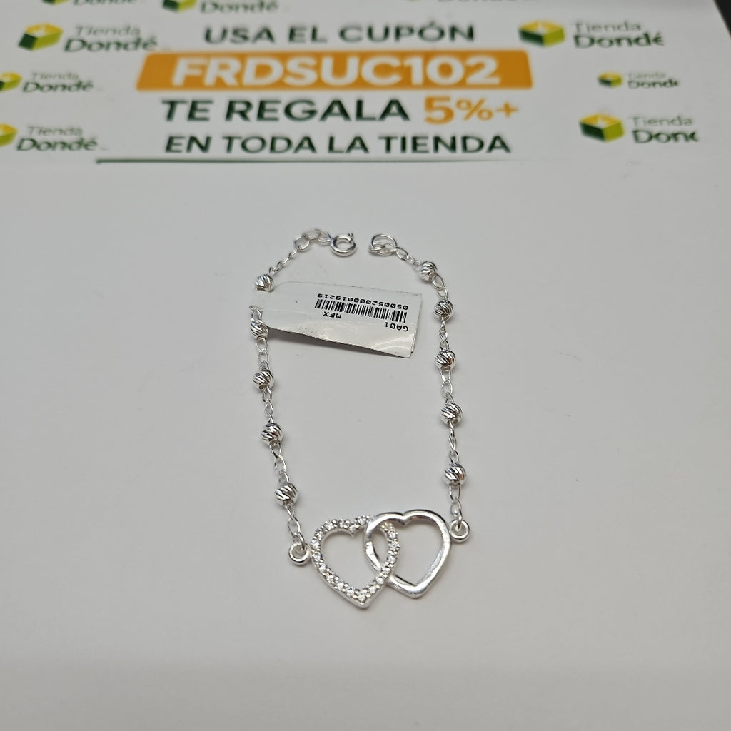 PULSERA TEJIDO TEJIDO ESPECIAL PLATA .925 18 CM 3.9 GR (NUEVO)
