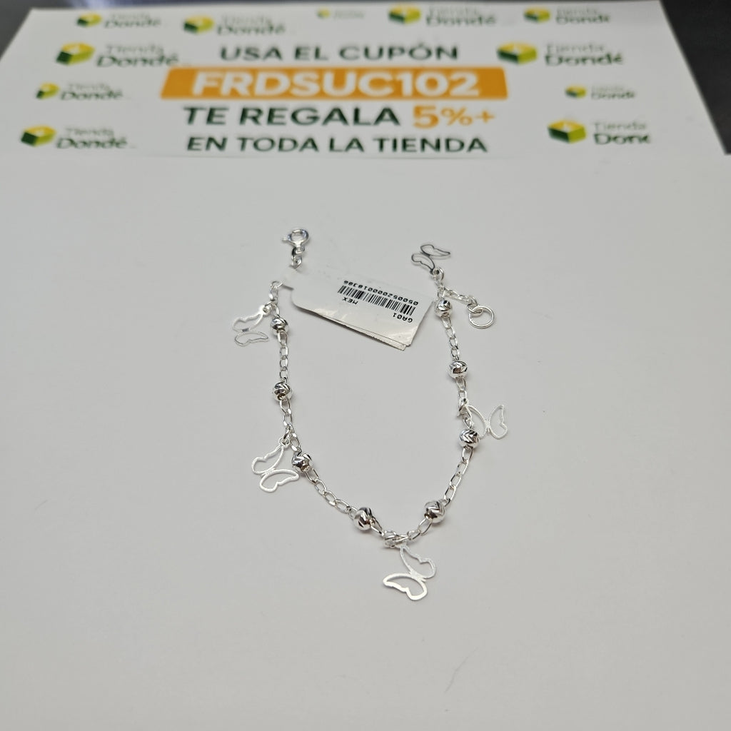 PULSERA TEJIDO ESPECIAL PLATA .925 18 CM 2.8 GR (NUEVO)