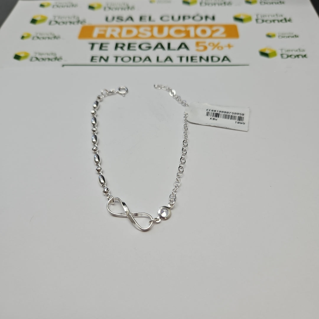 PULSERA TEJIDO ESPECIAL PLATA .925 18 CM 2.6 GR (NUEVO)