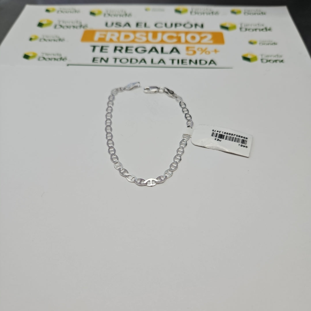 PULSERA TEJIDO GUCHI PLATA .925 18 CM 2.6 GR (NUEVO)