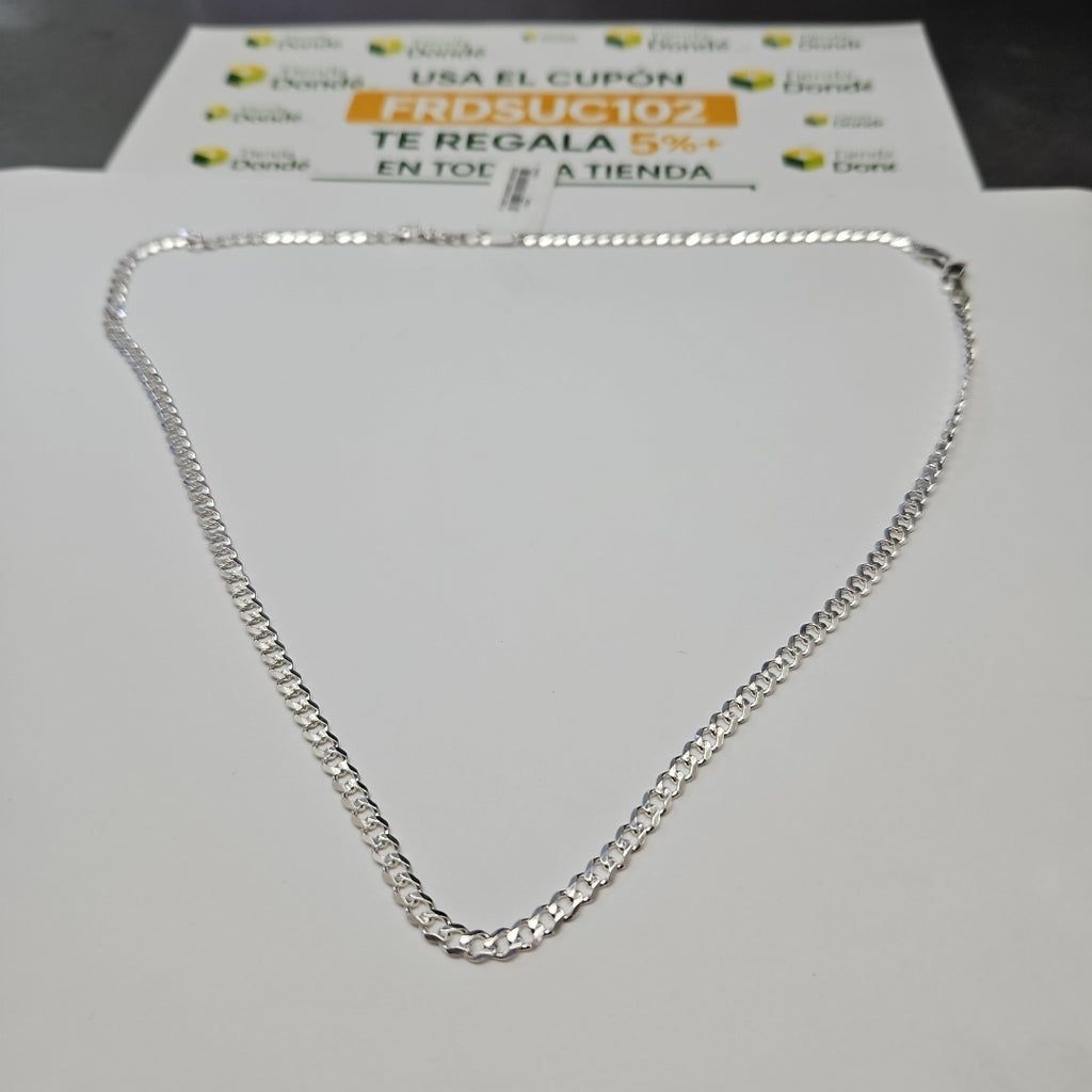 CADENA TEJIDO BARBADO PLATA .925 55 CM 11.9 GR (NUEVO)