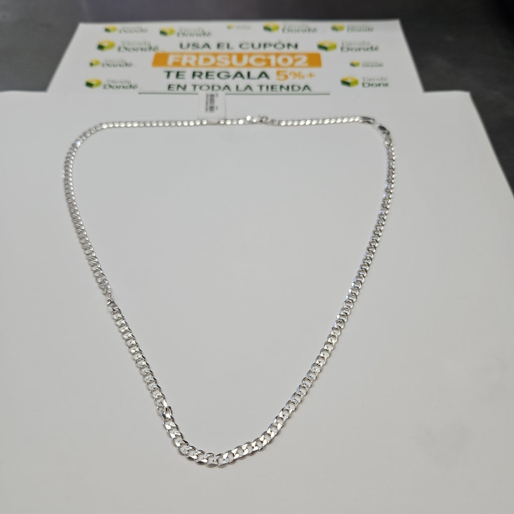 CADENA TEJIDO BARBADO PLATA .925 55 CM 12.9 GR (NUEVO)