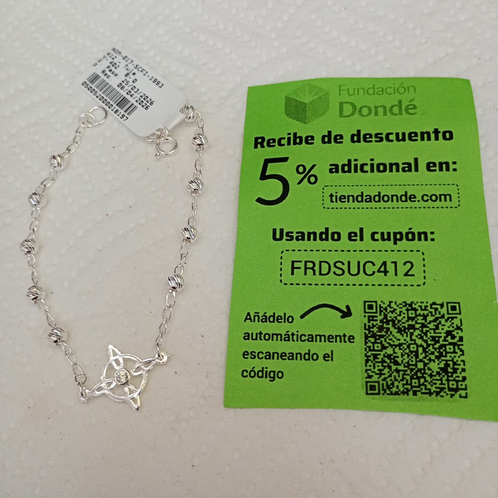 PULSERA TEJIDO ESPECIAL PLATA .925 18 CM 2.9 GR (NUEVO)