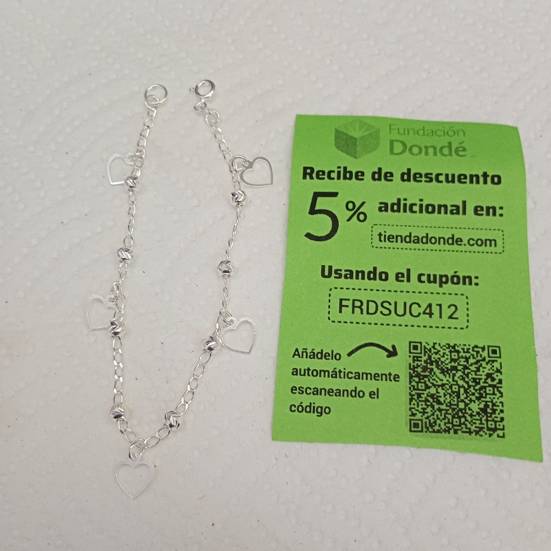 PULSERA TEJIDO ESPECIAL PLATA .925 18 CM 2.7 GR (NUEVO)