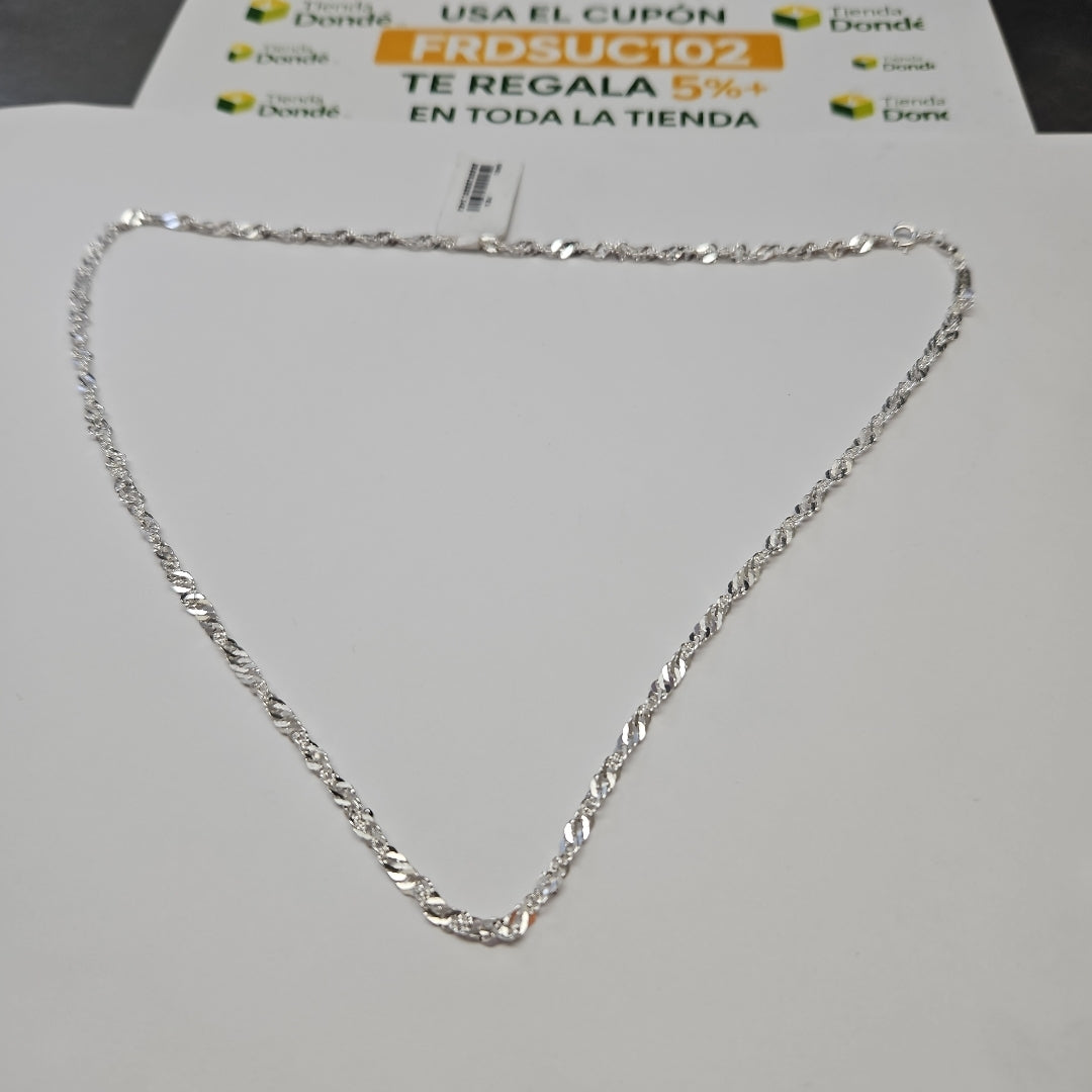 CADENA TEJIDO MEDIO TORZAL PLATA .925 55 CM 6.2 GR (NUEVO)