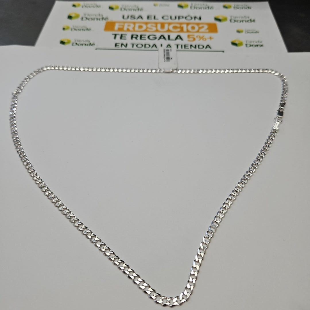 CADENA TEJIDO BARBADO PLATA .925 60 CM 14 GR (NUEVO)