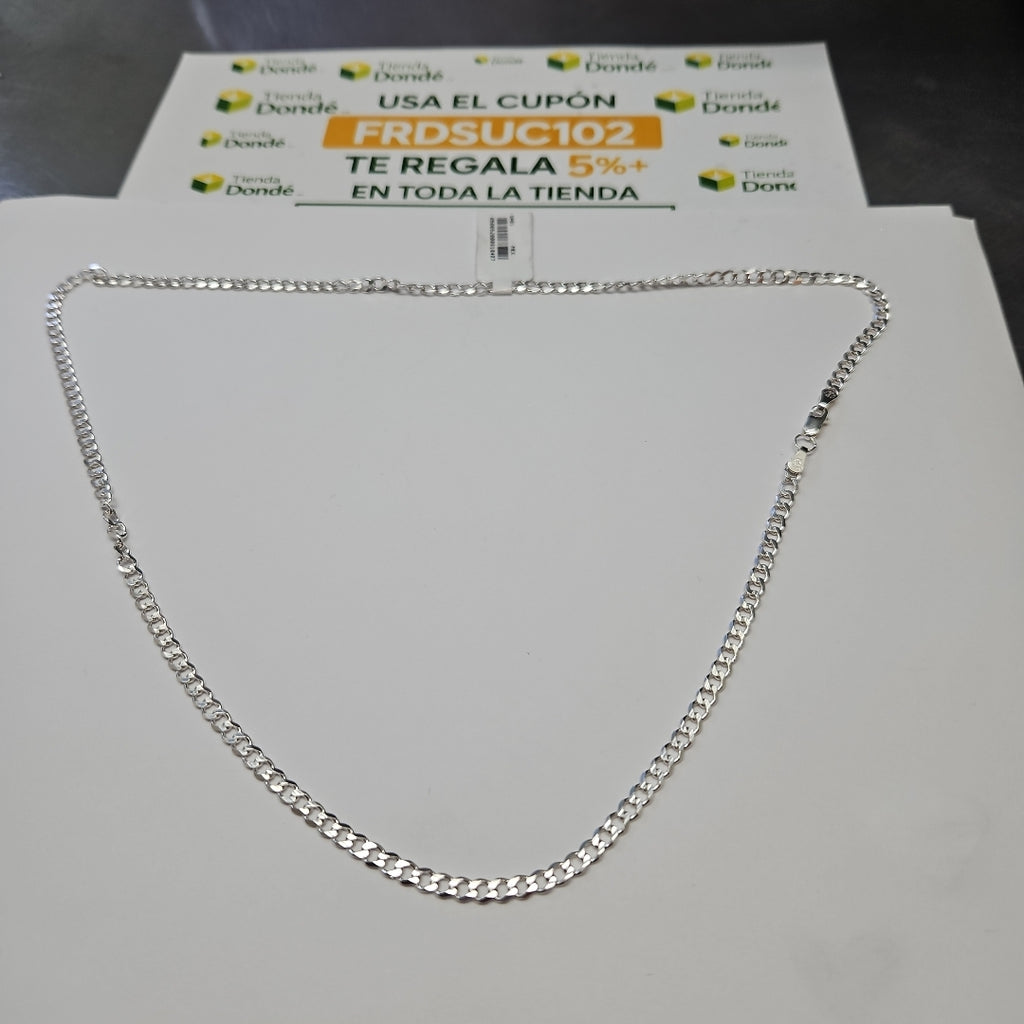 CADENA TEJIDO BARBADO PLATA .925 60 CM 12.8 GR (NUEVO)