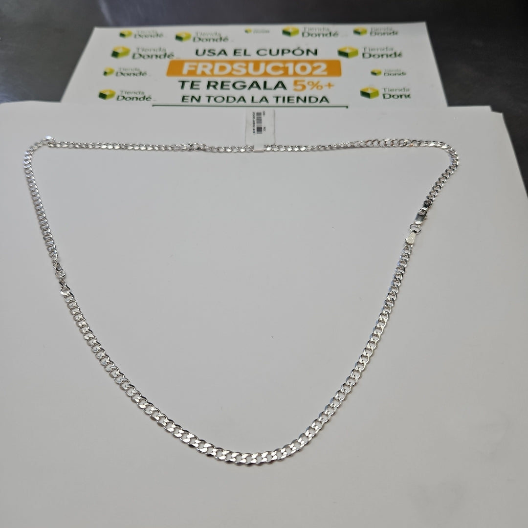 CADENA TEJIDO BARBADO PLATA .925 60 CM 12.8 GR (NUEVO)