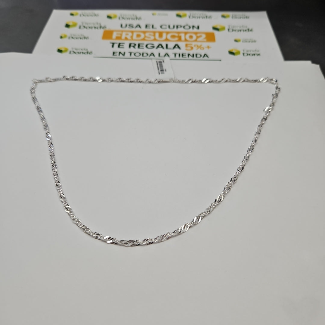 CADENA TEJIDO MEDIO TORZAL PLATA .925 55 CM 5.8 GR (NUEVO)