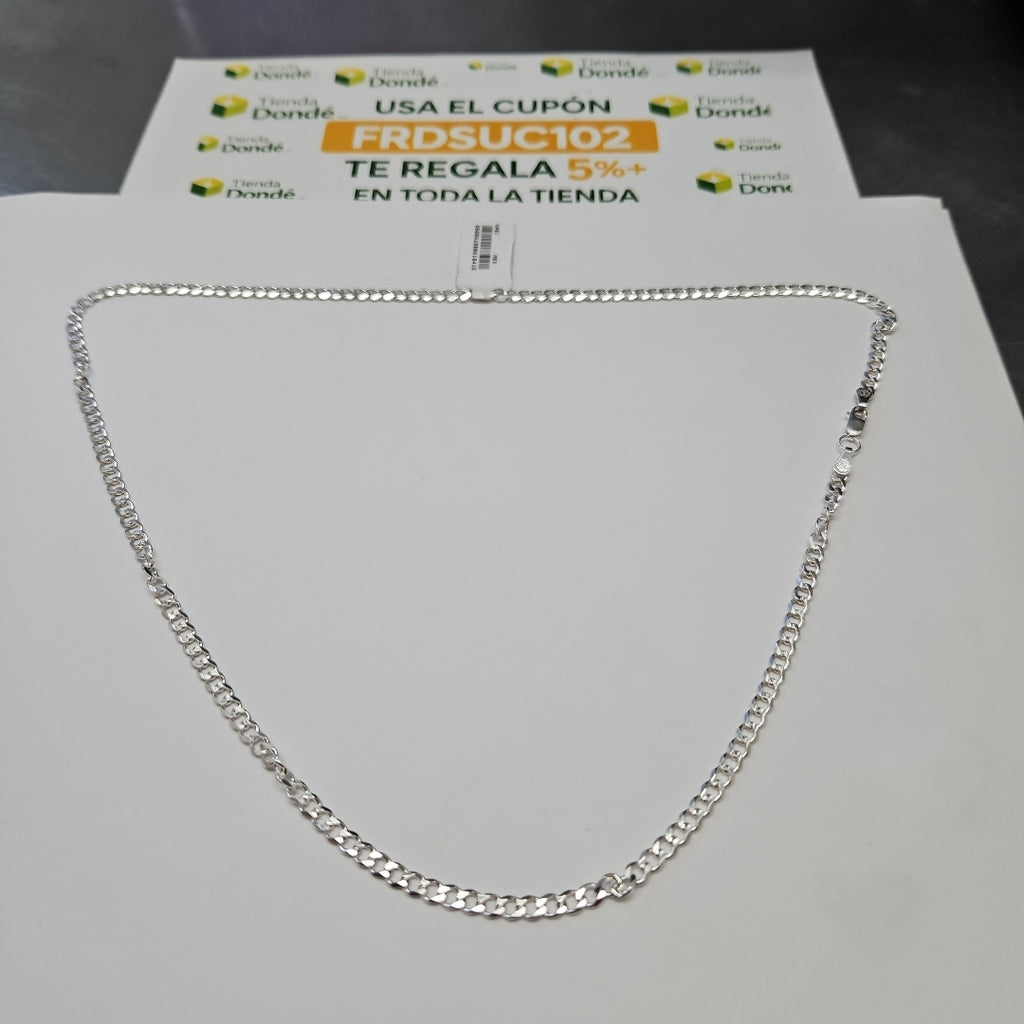 CADENA TEJIDO BARBADO PLATA .925 60 CM 12.8 GR (NUEVO)