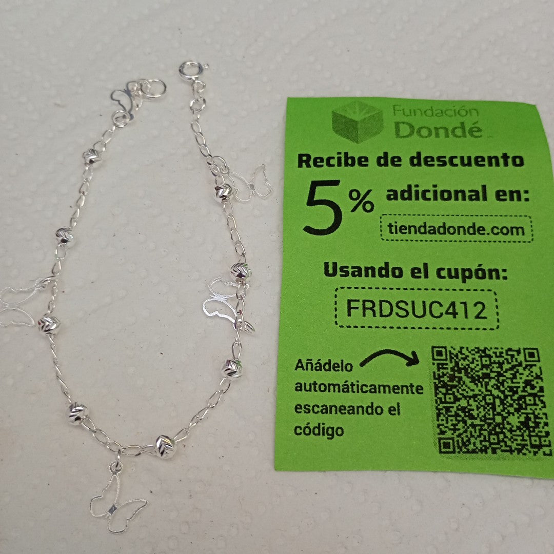 PULSERA TEJIDO ESPECIAL PLATA .925 18 CM 2.9 GR (NUEVO)