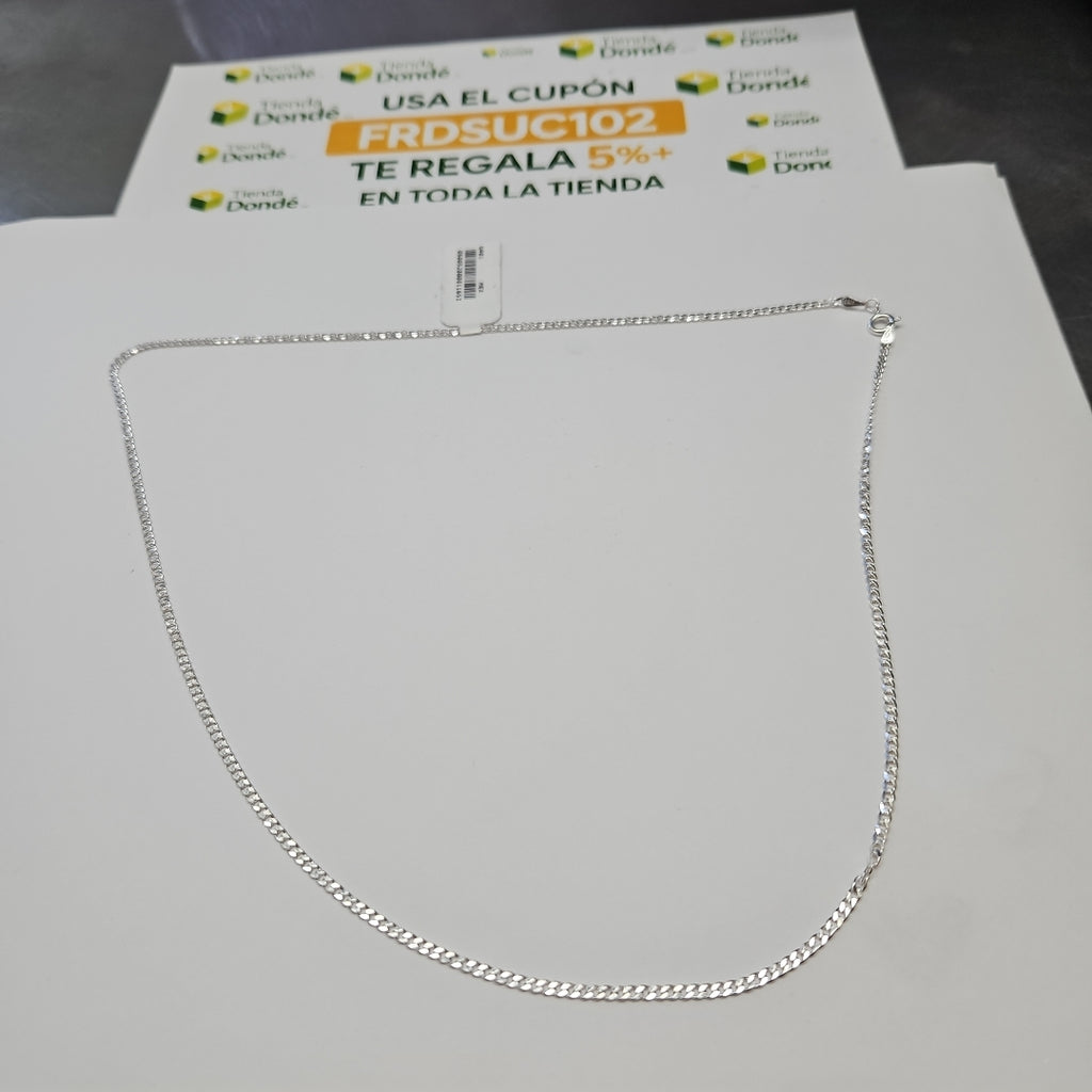 CADENA TEJIDO BARBADO PLATA .925 55 CM 5 GR (NUEVO)
