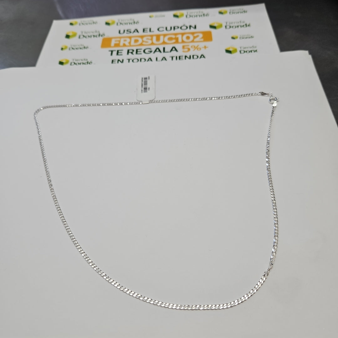 CADENA TEJIDO BARBADO PLATA .925 55 CM 5 GR (NUEVO)