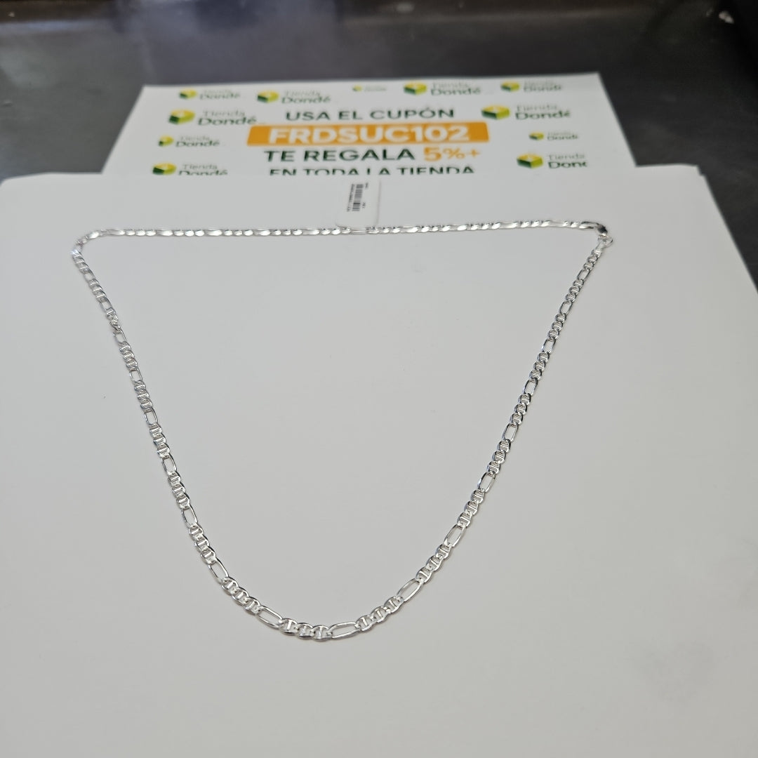 CADENA TEJIDO MARINERO PLATA .925 55 CM 8 GR (NUEVO)