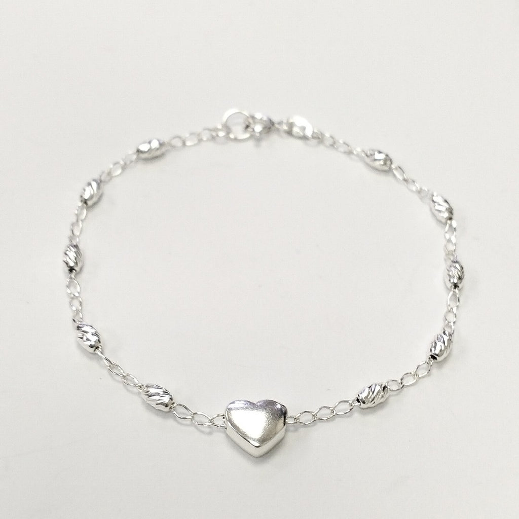 PULSERA TEJIDO CORAZON PLATA .925 18 CM 3.3 GR (NUEVO)